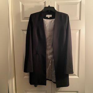 Calvin Klein long, buttonless black blazer size 4